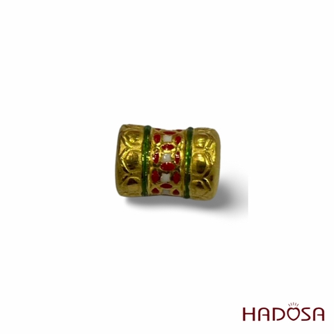 Charm lu thống kim tiền màu 11x8mm vàng 24K