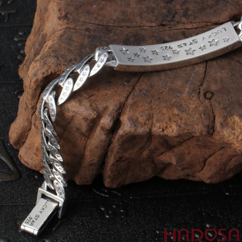 Lắc tay nam bạc Thái cao cấp 18cmx9mm