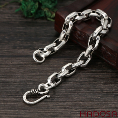 Lắc tay bạc nam mắt xích cao cấp 20cmx8mm