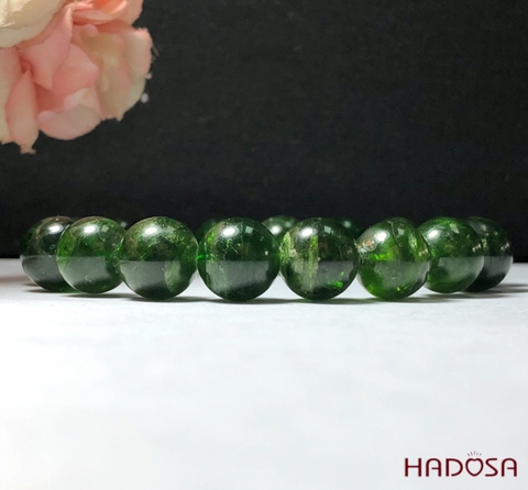 Vòng đá Diopside 12mm cao cấp chuẩn 3A Hadosa
