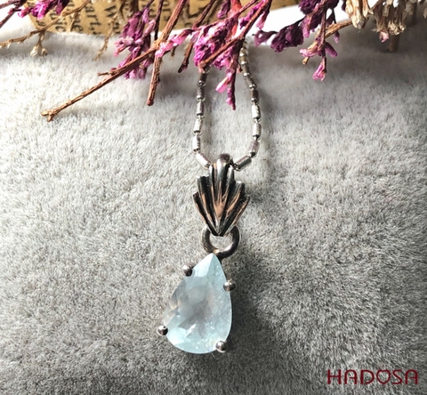 Mặt dây chuyền đá Aquamarine bạc 925