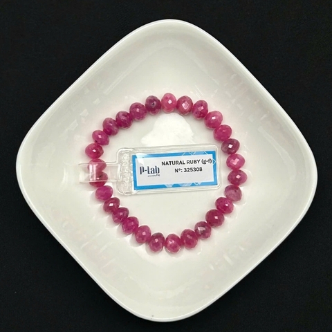 Vòng chuỗi Ruby Thái cắt giác 6x8mm cao cấp