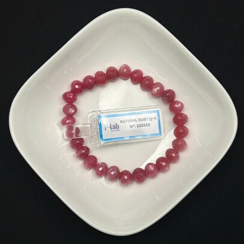 Vòng chuỗi Ruby Thái cắt giác 8.5x7mm cao cấp