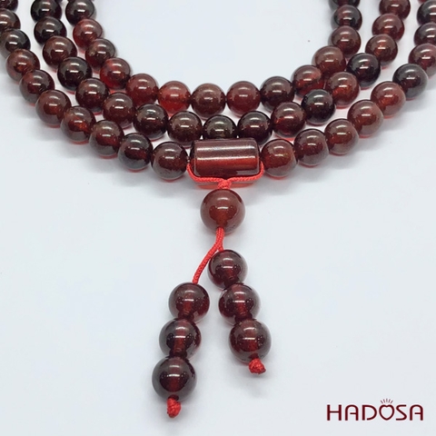 Vòng tay 108 hạt đá Garnet - Ngọc Hồng Lựu 8mm