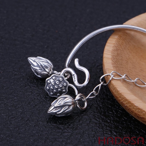 Lắc tay bạc thái Hoa Sen cho nữ đẹp