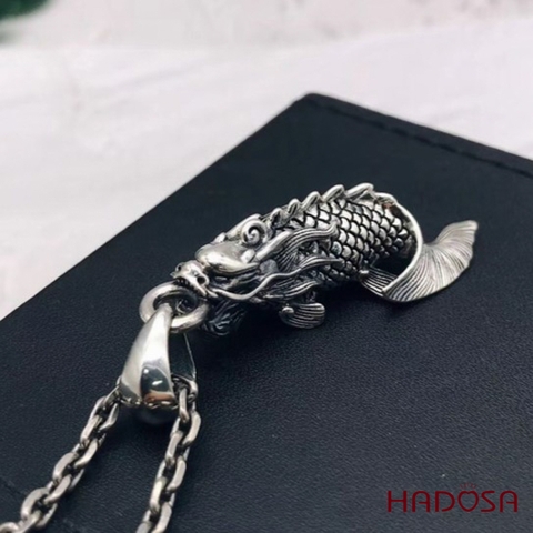 Mặt dây chuyền bạc Thái Cá chép hóa Rồng 925