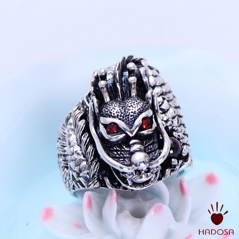 Nhẫn bạc nam Rồng bạc Thái 925 handmade 