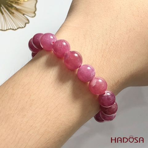 Vòng đá Ruby Thái hồng trong 11mm cao cấp