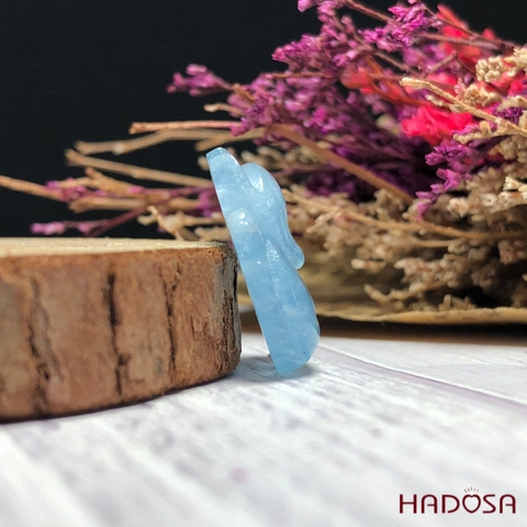 Hồ Ly ôm hoa aquamarine cao cấp chuẩn 5A Hadosa