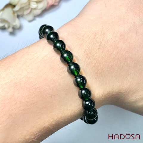 Vòng đá Diopside 7mm cao cấp chuẩn 6A Hadosa