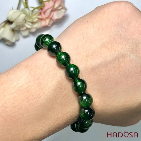 Vòng đá Diopside 10mm cao cấp chuẩn 6A Hadosa