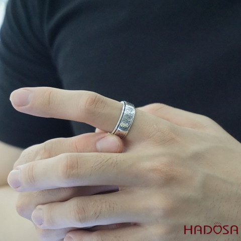 Nhẫn bạc nam không đá size 8