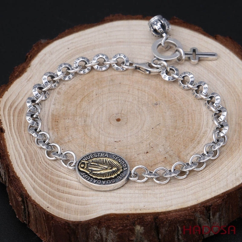 Lắc tay charm bạc Thái Đức Mẹ 19cm