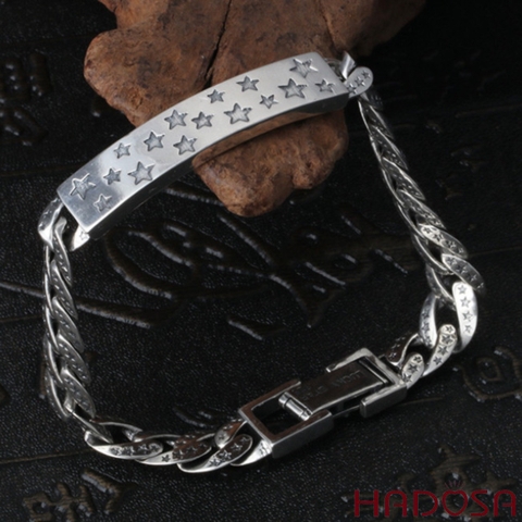 Lắc tay nam bạc Thái cao cấp 18cmx9mm