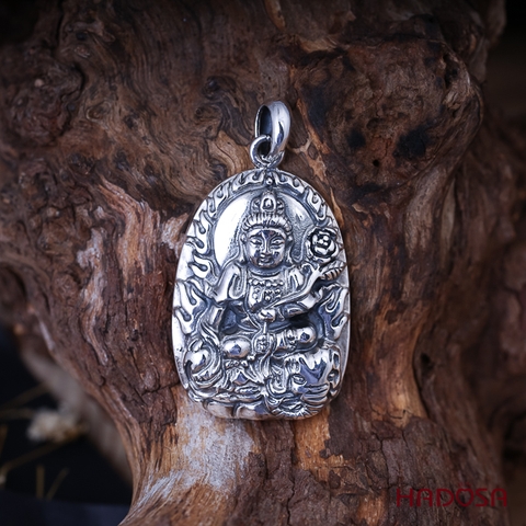 Mặt dây chuyền bạc Thai Phật bản mệnh Phổ Hiền (Thìn - Tỵ)