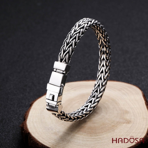 Lắc tay bạc nam đẹp 20cmx8mm