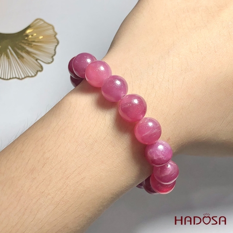 Vòng đá Ruby Thái hồng trong 11mm cao cấp