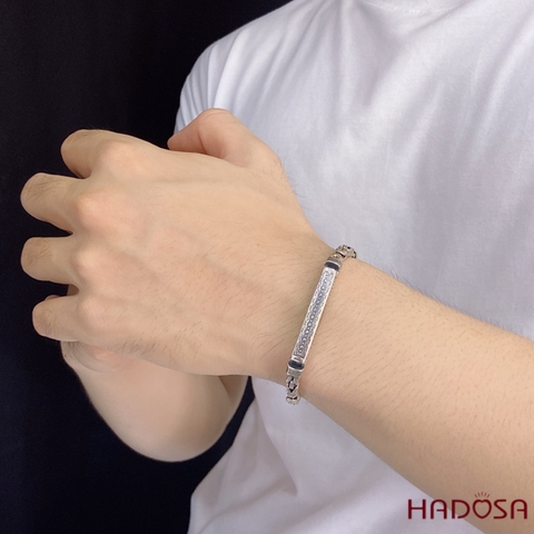 Vòng tay nam bạc Thái cao cấp 18cmx5mm