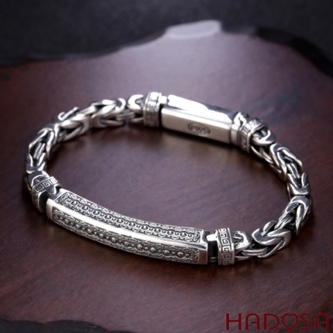 Vòng tay nam bạc Thái cao cấp 18cmx5mm