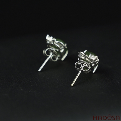 Bông tai Ngọc Bích Canada 07*09mm bạc 925