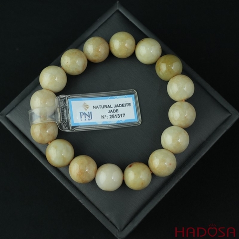 Vòng chuỗi Ngọc Cẩm Thạch Jade A huyết sứ 13mm