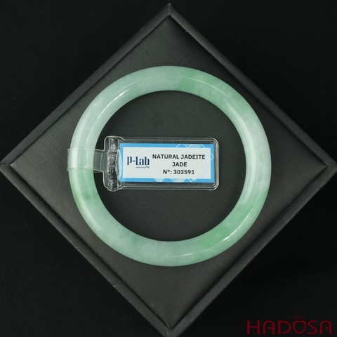 Vòng Ngọc Cẩm Thạch bản tròn xanh trong vân đậu ni 54