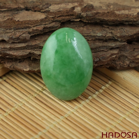 Mặt Cẩm Thạch Oval Xanh Đậu Vân Lý 18x25mm