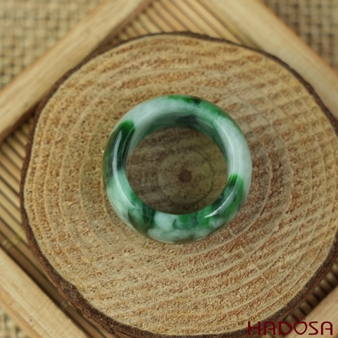Nhẫn Ngọc Cẩm Thạch sơn thủy bản tròn ni 17 | HADOSA