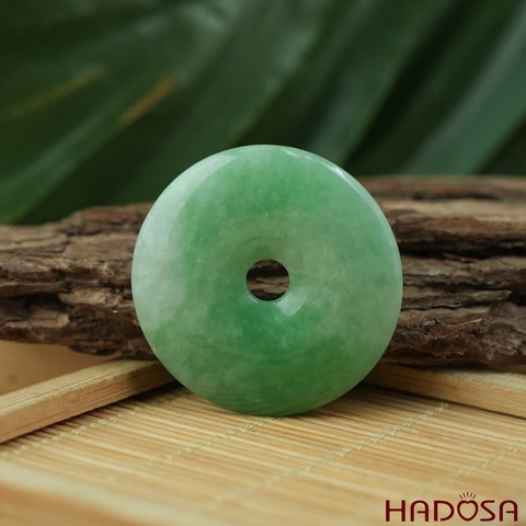 Mặt đồng điếu Cẩm Thạch xanh đậu 34mm