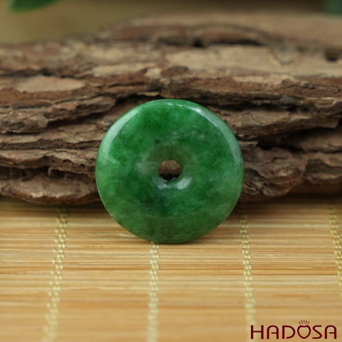 Mặt Cẩm Thạch đồng điếu xanh lí táo 24x4mm