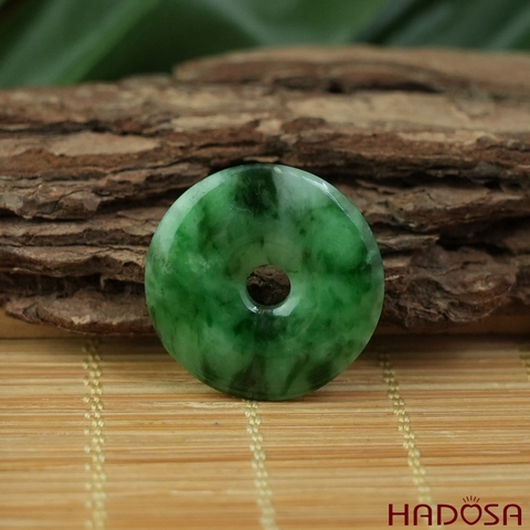 Mặt đồng điếu Cẩm Thạch xanh sơn thủy 23mm