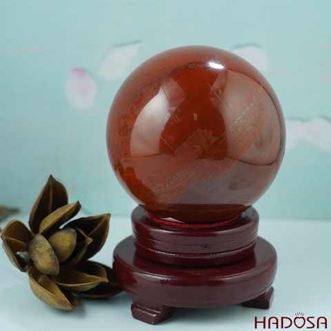 Quả Cầu Phong Thủy Ngọc Bích đỏ 10cm