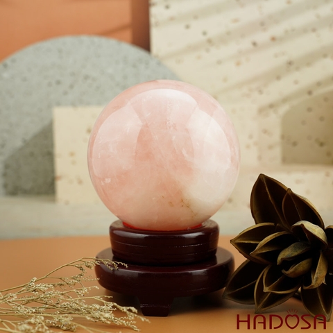 Cầu thạch anh hồng đậm đẹp 10cm 1.5kg