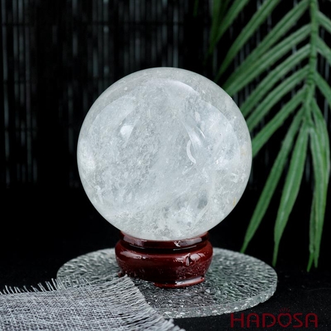 Cầu thạch anh trắng trong vân mây 3A 8cm