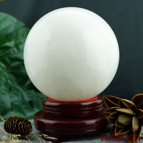 Cầu thạch anh trắng cùi dừa 16cm