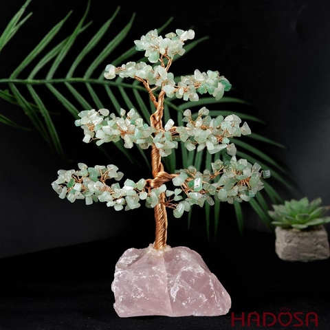 Cây tài lộc thạch anh xanh 12*7*22cm