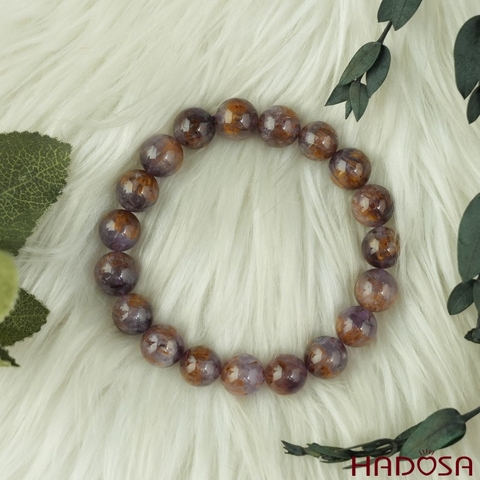 Vòng thạch anh tím tóc vàng 10mm chuẩn 7A