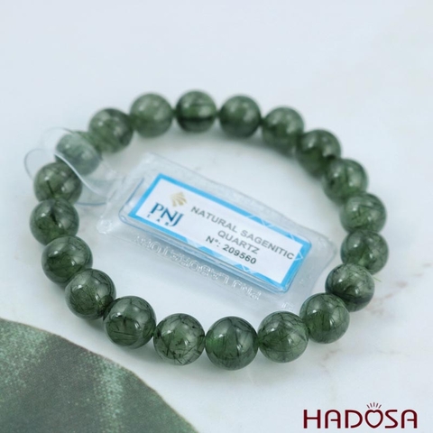 Thạch anh Tóc xanh 9mm cao cấp chuẩn 4A