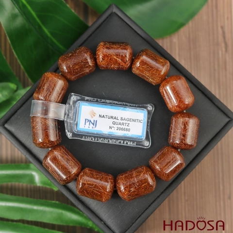 Thạch Anh hạt đốt tóc đồng 14x18mm 6A(-)