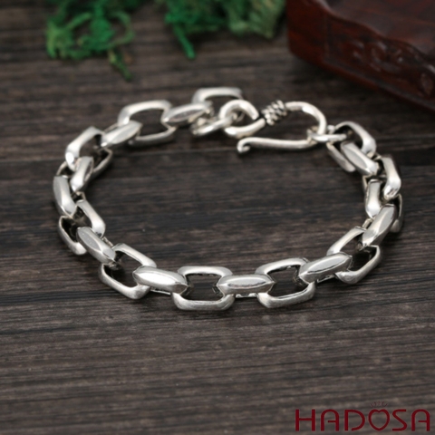 Lắc tay bạc nam mắt xích cao cấp 20cmx8mm