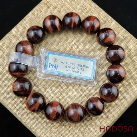 Vòng Thạch Anh Mắt Hổ Nâu Đỏ 14mm đặc biệt cao cấp chuẩn 6A