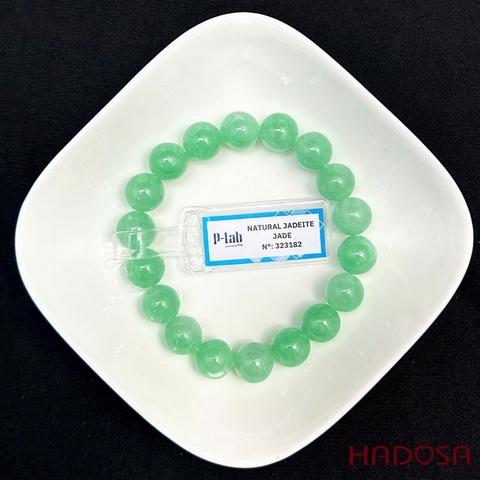 Vòng chuỗi Cẩm Thạch xanh táo tươi tắn 10mm | HADOSA