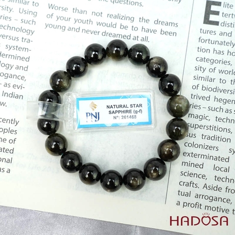 Vòng đá Sapphire ánh titan cao cấp 10.5mm chuẩn 5A