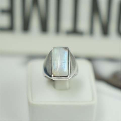 Nhẫn đá Mặt trăng cao cấp bạc 925 size 18