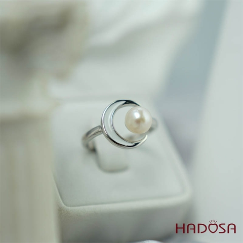 Nhẫn ngọc trai 7mm bạc