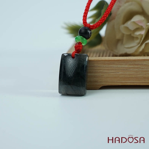 Mặt thạch anh tóc đen chữ nhật 15x21mm