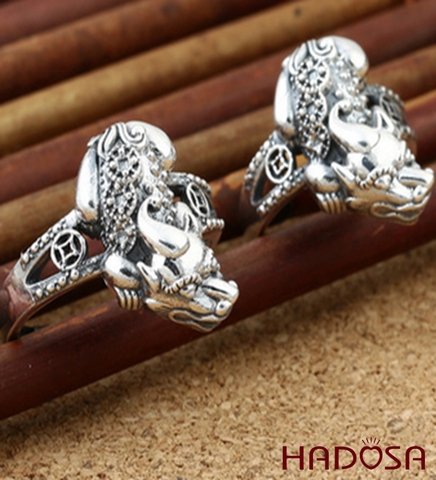 Nhẫn Tỳ Hưu bạc Thái phát tài