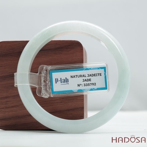 Vòng Phỉ Thúy Bạch Ngọc Type A Chất Nếp Mịn Bản Hẹ Ni 53