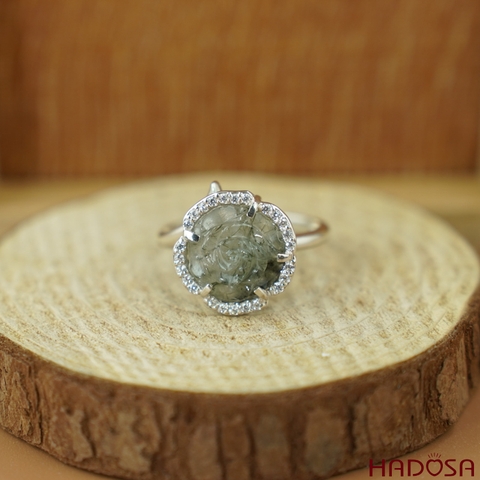 Hoa mẫu đơn thạch anh tóc xanh