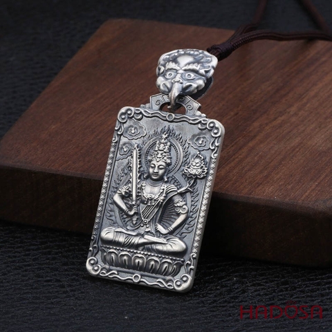 Mặt dây chuyền bạc Thái Phật bản mệnh Hư Không Tạng  (Sửu, Dần)